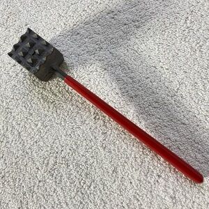 5/$35 Vintage Red Handled Metal Meat Tenderizer